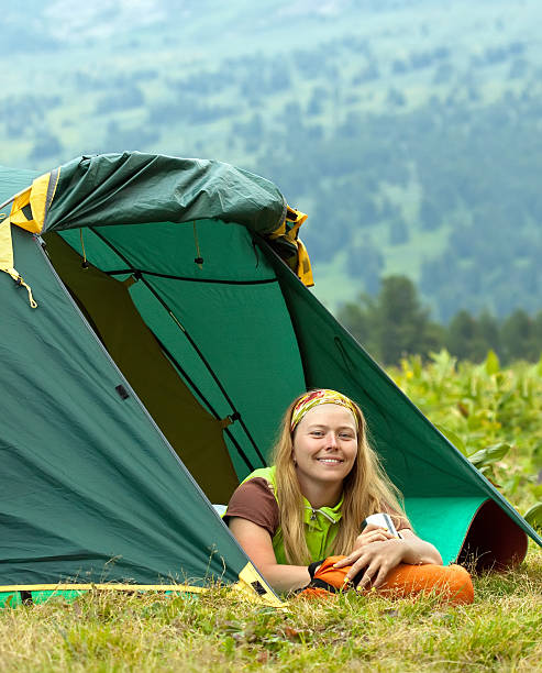 istock Happy female tourist 149104641