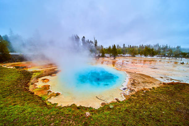 istock Stunning and steamy deep blue pool in Yellowstone 1491046498