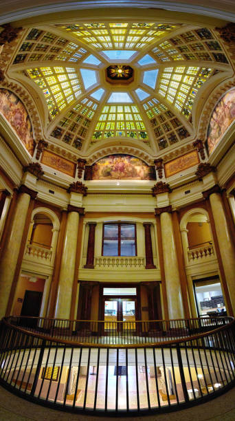 istock Stunning American Courthouse Stained Glass interior in Bloomington Indiana 1491046501
