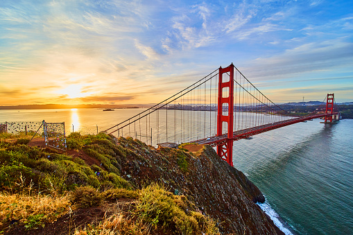 Image of Sunrise at the Golden Gate Bridge in California
