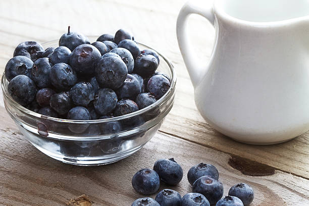 Rustic blueberries stock photo