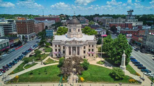 istock The Square and Courthouse aerial in Bloomington Indiana 1491049280