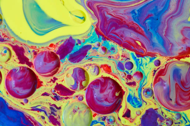 istock Mystical rainbow surface of liquid from acrylic and oil 1491049652