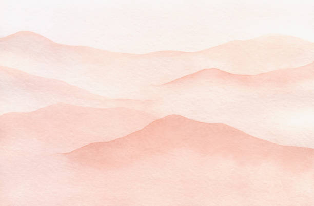istock Abstract, watercolor background with a panoramic view of the mountains in beige and brown. 1491050758