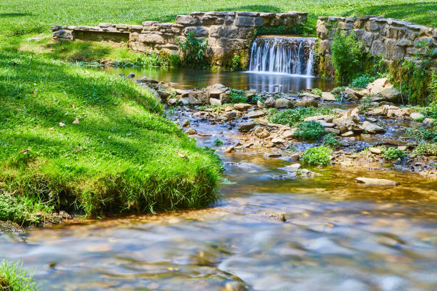 Small waterfalls at Bond Falls in Autumn, Paulding, Michigan, USA