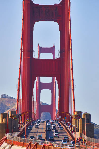 istock View down Golden Gate Bridge at sunset with traffic 1491053938