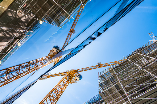 modern crane at a construction site - austria