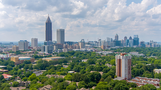 The downtown Atlanta, Georgia skyline on a sunny day