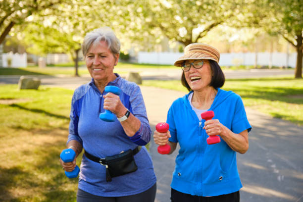 istock Senior Aged Women Power Walking in a Park 1491064527
