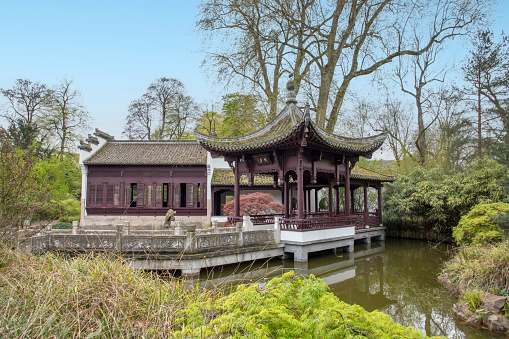 Chinese park in Frankfurt am Main. A quiet, beautiful place to relax. Popular with locals and tourists. It recreates the atmosphere of eastern culture in the heart of Europe.