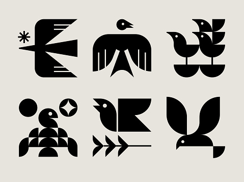 Mid-century Modern Bird Icons