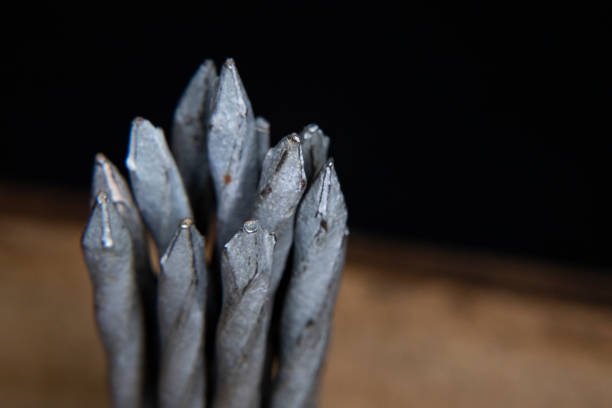 long grey gray galvanized nails spiral 20d 20 penny nails used for flooring and decking