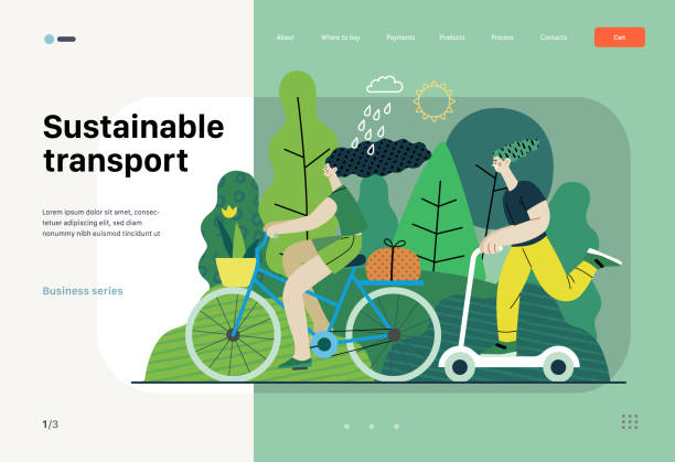 Ecology - Sustainable transport vector art illustration