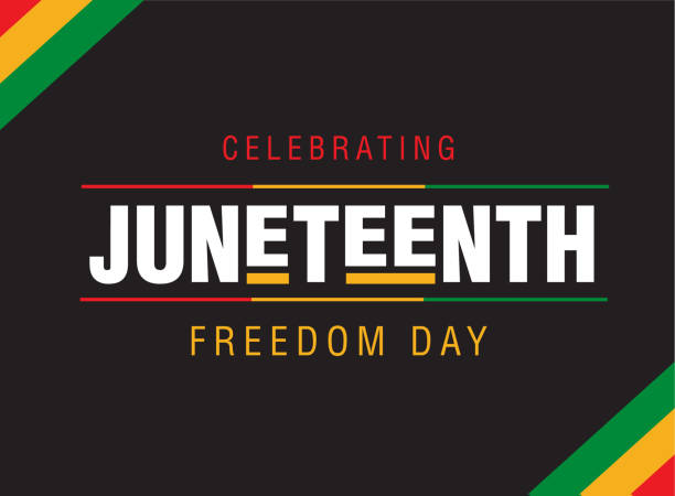 Juneteenth Freedom Day Celebration horizontal web banner design Vector illustration of Juneteenth Celebration typography design. Fully editable vector eps. Use for advertisements, posters, web banners, leaflets, cards, t-shirt designs and backgrounds. African-American black history. Freedom or Liberation day. Royalty free stock image. juneteenth stock illustrations