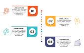 Step of business timeline infographic for data business visualization element background template