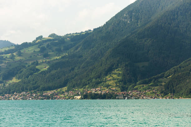 interlaken. szwajcaria. jezioro brienz. lauterbrunnen. krajobraz górski. kanton berno - wengen mountain peak eiger field zdjęcia i obrazy z banku zdjęć