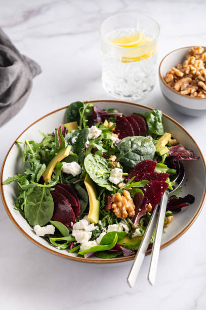 istock Green Salad with Beetroot, Feta Cheese, Walnuts 1491105115