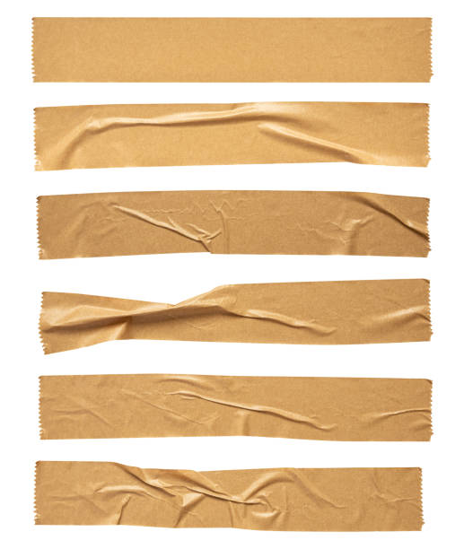 istock Brown adhesive paper tape set isolated on white background 1491106715