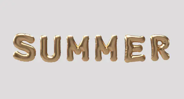 Photo of Summer text font calligraphy lettering golden yellow color symbol decoration summer season time sun beach tourism travel vacation holiday word nature concept template happy element label style party