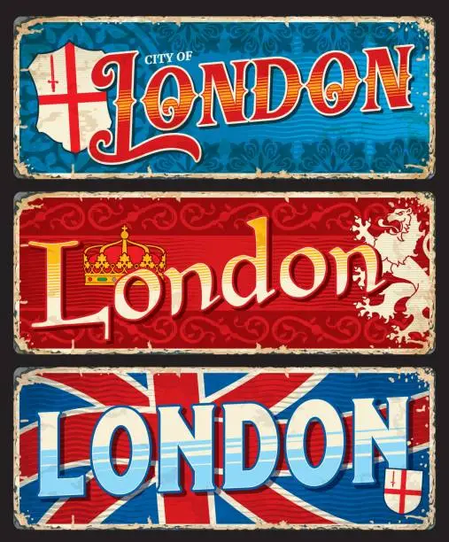 Vector illustration of London travel stickers, Great Britain and England