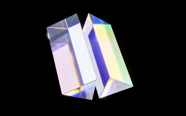 istock Glass geometries with dispersion colors, 3d rendering. 1491115012