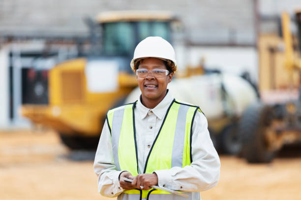 istock Female African-American construction worker at job site 1491120086