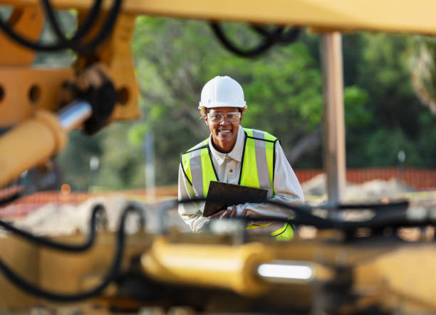 istock Female African-American construction worker at job site 1491120148