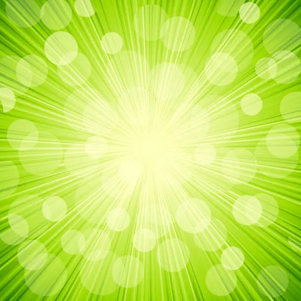 Vector illustration of Vector green light  abstract  background. Sun burst