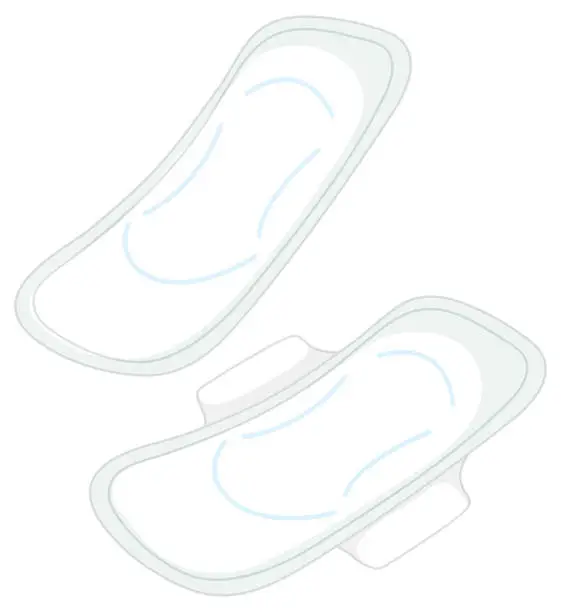 Vector illustration of Absorbent Sanitary Pad for Women