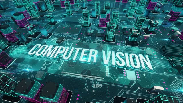 Computer Vision with digital technology hitech concept