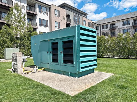 Diesel standby generator in an apartment complex