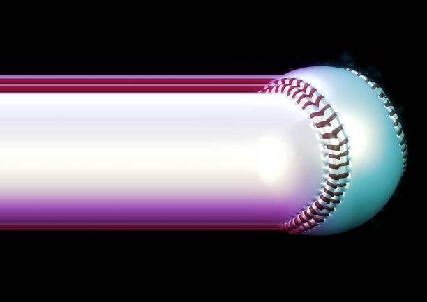 Baseball ball on Blue Background. Digitally Generated Image. 3d render.