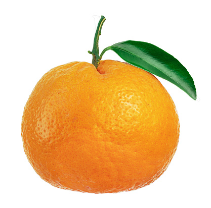 Orange fruit with orange leaves isolated