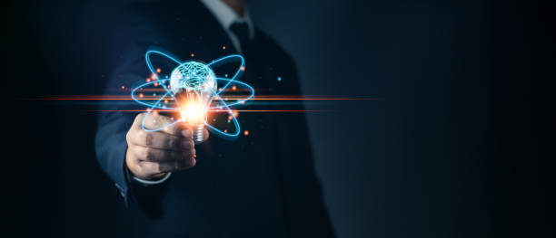 istock Creative thinking ideas and innovation technology,inspiration concept. Businessman holding light bulbwith virtual brain inside,Idea and imagination,Solution analysis and development network connection 1491154551