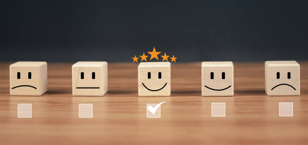 istock Customer Experiences review satisfaction survey concept, Businessman touching glowing yellow five stars for excellent evaluate after customer use product service, Select happy face with 5 star. 1491154687