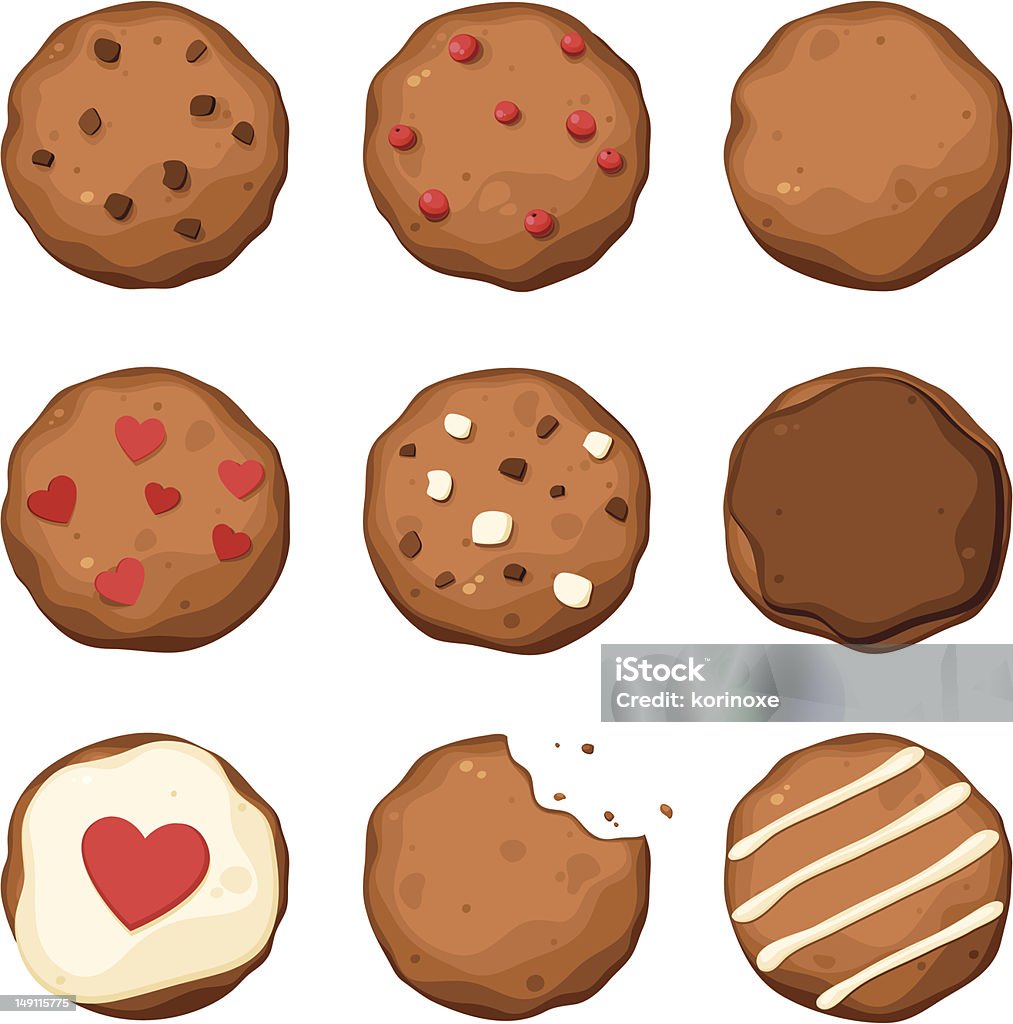 De galletas con pedacitos de Chocolate - arte vectorial de Galleta - Dulces libre de derechos