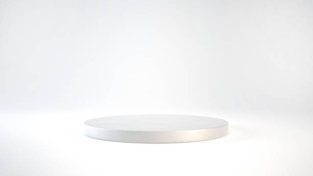 istock Empty podium or pedestal display on white background with cylinder stand concept 3d rendering. 1491158666