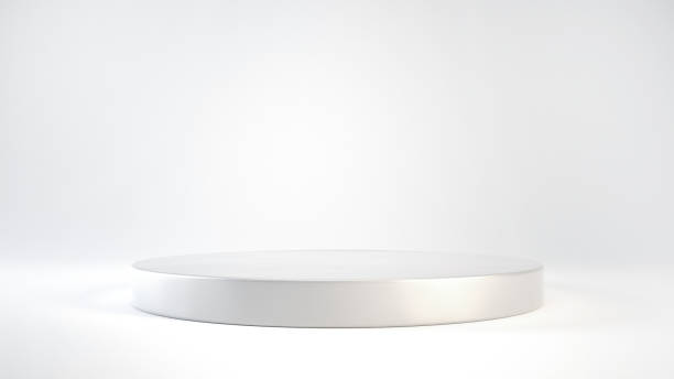 istock Empty podium or pedestal display on white background with cylinder stand concept 3d rendering. 1491158878
