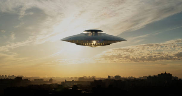istock UFO saucer silently hovered over the city 1491159151