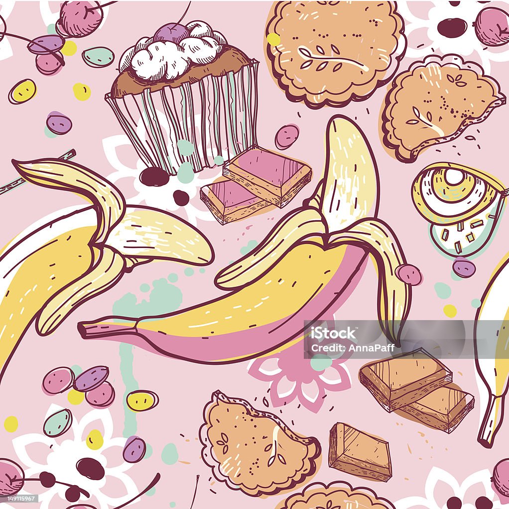 Sweet 6 Background Vector Pattern Vector Seamless Pattern With Sweets Stock Illustration - Download Image ...
