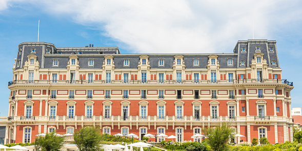 Hotel du Palais in Biarritz, a famous luxury palace, France on a summer day