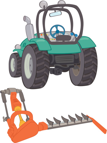 Farm Tractor With Mower Stock Illustration - Download Image Now -  Agricultural Machinery, Agriculture, Blade - iStock