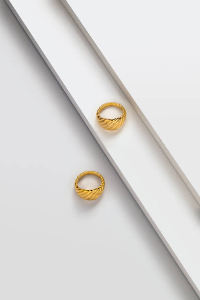 istock Gold necklace jewelry on white background 1491163704