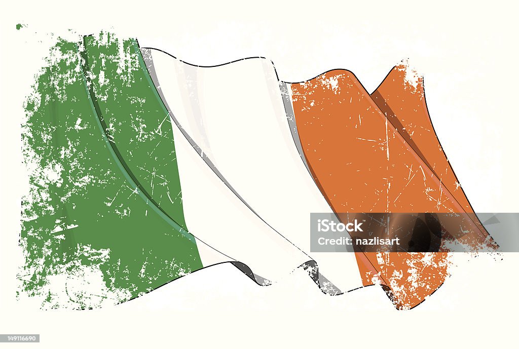 グランジのアイルランド国旗 - アイルランド共和国のロイヤリティフリーベクトルアート