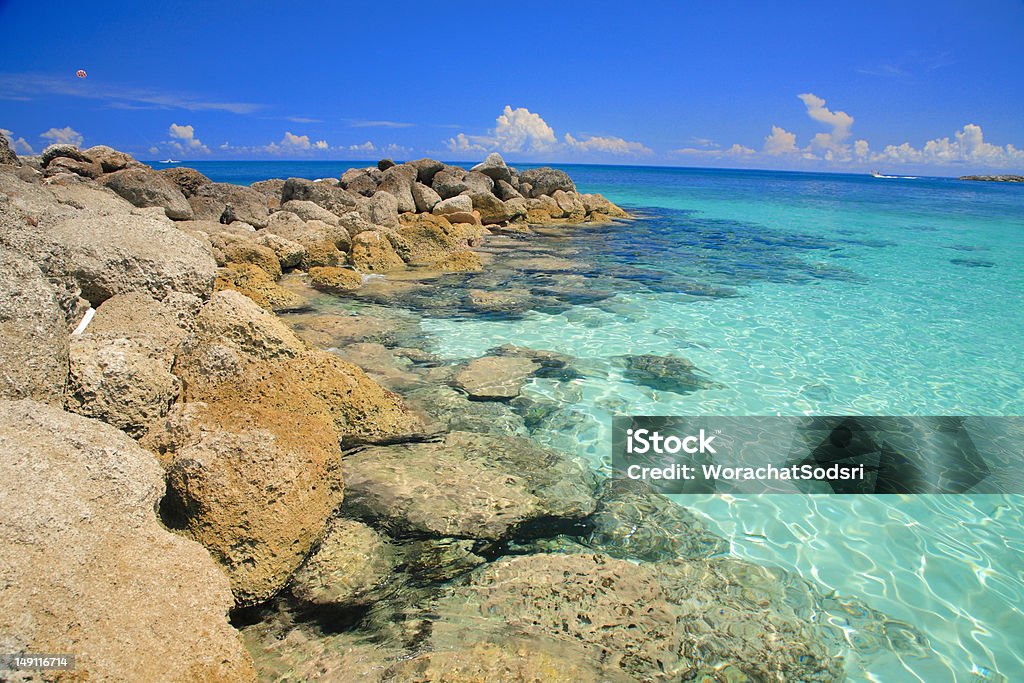 paradise Beach Paradise beach in Nassau city , Bahamas. Arranging Stock Photo