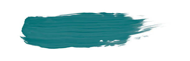 istock Green paintbrush isolated on white background. Deep lake color. 1491167165