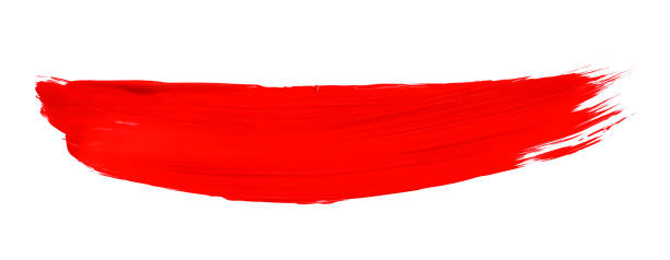 istock Red brush isolated on white background. Watercolor 1491167167