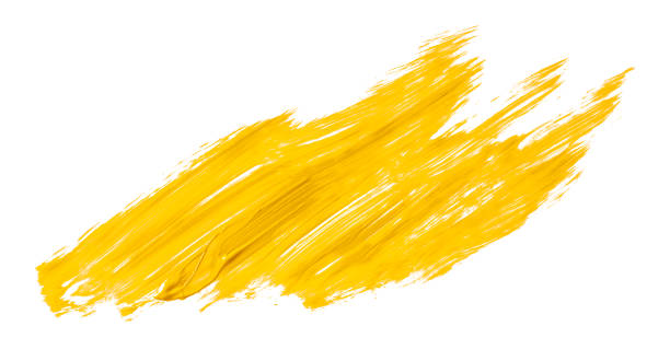 istock Yellow brush isolated on white background. Watercolor 1491167200