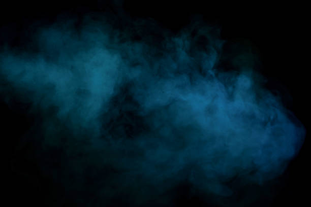 istock Blue and green steam on a black background. 1491170385