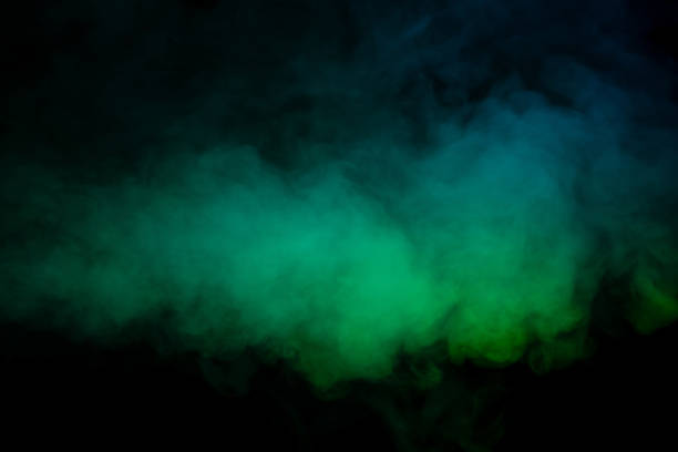 istock Blue and green steam on a black background. 1491170400
